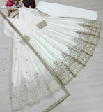 New Party Wear Look Pure Faux Georgette Gown Dupatta & Bottom Set