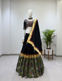 NAVARATRI SPECIAL DESIGNER PRINTED RAYON LAHENGA CHOLI WITH REAL MIRROR WORK