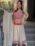 Pure Salsa Crush Silk With Embroidery 3 & 5mm Sequence Coding Dori Work Salwar Kameez