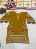 Heavy Roman cotton material with Embroidery work Beautiful Salwar Kameez
