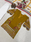 Heavy Roman cotton material with Embroidery work Beautiful Salwar Kameez