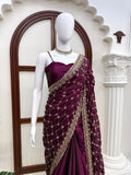 Fendy Silk with Heavy Beds Work  With Sequence Detailing Beautiful Saree
