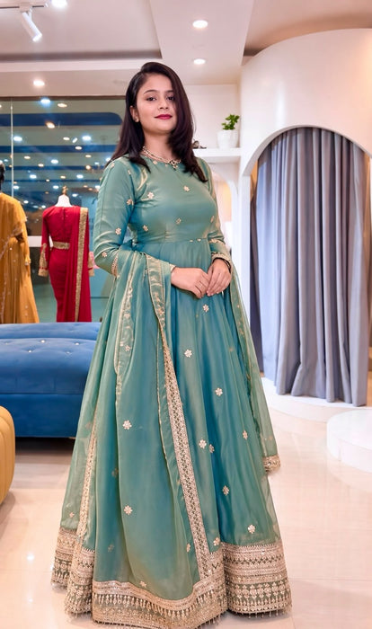 Fully Stitched & Ready to Wear Heavy Fendy Silk With Heavy Embroidered Sequence work Salwar Kameez