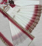 New Party Wear Look Pur Heavy Dual Tone Peding Star Georgette Gown Dupatta & Bottom Set