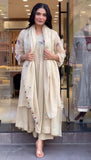 New Designer Party Wear & Festival Look Pure Mul Roman Kurti Pant & Dupatta Set