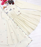 New Designer Party Wear & Festival Look Pure Mul Roman Kurti Pant & Dupatta Set