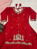 Natural Crep Silk with Bids Hand Work With 5mm Sequence Multi Needle Embroidery Work Top Lehenga Dupatta Set