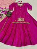 Natural Crep Silk with Bids Hand Work With 5mm Sequence Multi Needle Embroidery Work Top Lehenga Dupatta Set