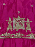 Natural Crep Silk with Bids Hand Work With 5mm Sequence Multi Needle Embroidery Work Top Lehenga Dupatta Set