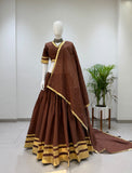 NAVARATRI SPECIAL MUL CHANDERI DESIGNER LAHENGA CHOLI WITH GOTTA PATTI WORK