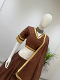NAVARATRI SPECIAL MUL CHANDERI DESIGNER LAHENGA CHOLI WITH GOTTA PATTI WORK