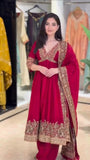 Chinon Fabric with intricate Thread with Sequence with coding Work Beautiful Salwar Kameez
