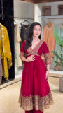 Chinon Fabric with intricate Thread with Sequence with coding Work Beautiful Salwar Kameez