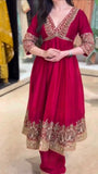 Chinon Fabric with intricate Thread with Sequence with coding Work Beautiful Salwar Kameez