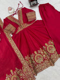 Chinon Fabric with intricate Thread with Sequence with coding Work Beautiful Salwar Kameez