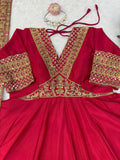 Chinon Fabric with intricate Thread with Sequence with coding Work Beautiful Salwar Kameez