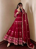 Festive Trending Designer Gown with Heavy sequence embroidery work Dupatta