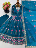 Festive Trending Designer Gown with Heavy sequence embroidery work Dupatta