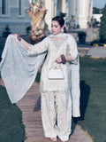 New Designer Party Wear Look Pur Natural Crepe Top & Farshi Palazzo With Dupatta set