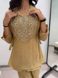 FESTIVAL WEAR BEAUTIFUL BEADS EMBROIDERED CO-ORD SET TOP PANT WITH SHRUG