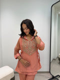 FESTIVAL WEAR BEAUTIFUL BEADS EMBROIDERED CO-ORD SET TOP PANT WITH SHRUG