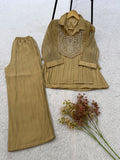 FESTIVAL WEAR BEAUTIFUL BEADS EMBROIDERED CO-ORD SET TOP PANT WITH SHRUG