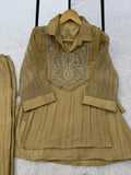 FESTIVAL WEAR BEAUTIFUL BEADS EMBROIDERED CO-ORD SET TOP PANT WITH SHRUG
