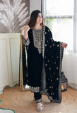 Pure 9thoujent Viscous Velvet With Heavy Embroidery 5mm Sequence Work Salwar Kameez
