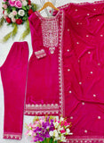 Pure 9thoujent Viscous Velvet With Heavy Embroidery 5mm Sequence Work Salwar Kameez