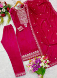 Pure 9thoujent Viscous Velvet With Heavy Embroidery 5mm Sequence Work Salwar Kameez