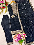Pure 9thoujent Viscous Velvet With Heavy Embroidery 5mm Sequence Work Salwar Kameez