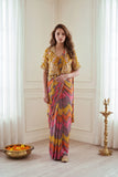 Heavy Chinon Silk Saree with Heavy Crep Silk Blouse & Koti Set