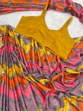 Heavy Chinon Silk Saree with Heavy Crep Silk Blouse & Koti Set