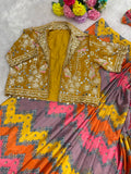 Heavy Chinon Silk Saree with Heavy Crep Silk Blouse & Koti Set