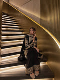 Beautiful French Crap with Zari Embroidery Work & With Pompom Lace Border Salwar Kameez