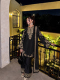 Beautiful French Crap with Zari Embroidery Work & With Pompom Lace Border Salwar Kameez