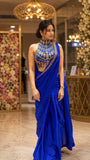 Diamond Satin Silk Ready To Wear Drape Saree