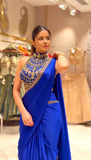 Diamond Satin Silk Ready To Wear Drape Saree