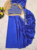 Diamond Satin Silk Ready To Wear Drape Saree