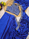 Diamond Satin Silk Ready To Wear Drape Saree
