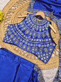 Diamond Satin Silk Ready To Wear Drape Saree