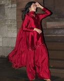 New Designer Party Wear Look Heavy Natural Crep Silk With Bids Hand Work Full Hand Work top with farshi salwar
