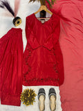 New Designer Party Wear Look Heavy Natural Crep Silk With Bids Hand Work Full Hand Work top with farshi salwar