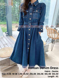 High quality denim fabric with belt Beautiful Dress