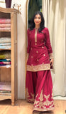 Heavy Natural Crep Silk Heavy Embroidery Sequence Work With thread work Salwar Kameez