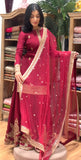 Heavy Natural Crep Silk Heavy Embroidery Sequence Work With thread work Salwar Kameez
