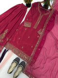 Heavy Natural Crep Silk Heavy Embroidery Sequence Work With thread work Salwar Kameez