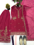 Heavy Natural Crep Silk Heavy Embroidery Sequence Work With thread work Salwar Kameez