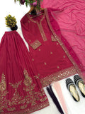 Heavy Natural Crep Silk Heavy Embroidery Sequence Work With thread work Salwar Kameez