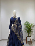 DESIGNER NAVRATRI LAHENGA CHOLI WOTH EMBROIDERED REAL MIRROR WORK